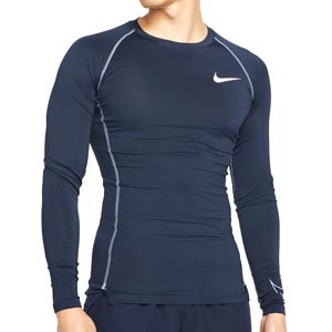 Camiseta Nike Pro Dri-Fit - Camiseta interior compresiva de manga larga Nike - azul marino