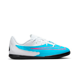 Nike Jr Phantom GX Club IC GS - Zapatillas de fútbol sala infantiles Nike suela lisa IC - azules celeste, blancas