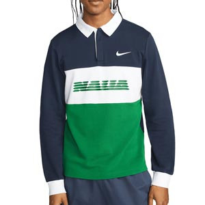 Polo Nike Nigeria Dri-Fit Skateboard - Polo de manga larga Nike de la selección de Nigeria - azul marino, verde
