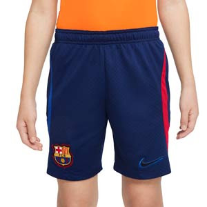 Short Nike Barcelona entrenamiento niño Dri-Fit Strike - Pantalón corto de entrenamiento infantil Nike del FC Barcelona - azul marino