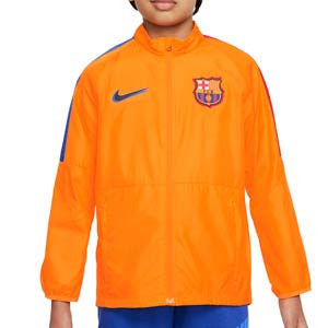 Cortavientos Nike Barcelona niño Repel Academy  - Chaqueta cortavientos infantil Nike del FC Barcelona - naranja