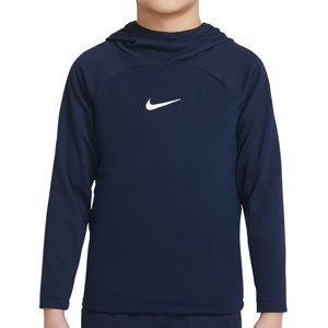 Sudadera Nike niño Dri-Fit Academy Pro Hoddie - Sudadera con capucha de entrenamiento infantil Nike - azul marino