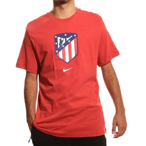 Camiseta de algodón Nike Atlético Crest - Camiseta de manga corta de algodón Nike del Atlético - roja