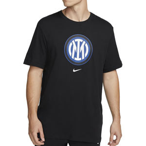Camiseta de algodón Nike Inter Crest - Camiseta de manga corta de algodón Nike del Inter - negra