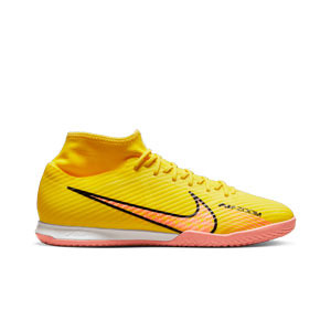 Nike Mercurial Zoom Superfly 9 Academy IC - Zapatillas de fútbol sala con tobillera Nike suela lisa IC - amarillas, naranjas