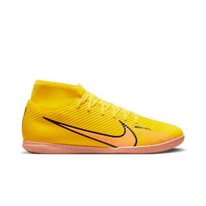 Nike Mercurial Superfly 9 Club IC - Zapatillas de fútbol sala con tobillera Nike suela lisa IC - amarillas, naranjas