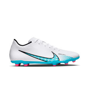 Nike Mercurial Vapor 15 Club FG/MG - Botas de fútbol Nike FG/MG para césped artificial - blancas, azul celeste