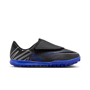 Nike Mercurial Jr Vapor 15 Club TF PS velcro - Zapatillas de fútbol infantiles multitaco con velcro suela turf - negras
