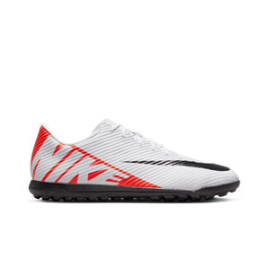 Nike Mercurial Vapor 15 Club TF - Zapatillas de fútbol multitaco Nike TF suela turf - blancas, rojas