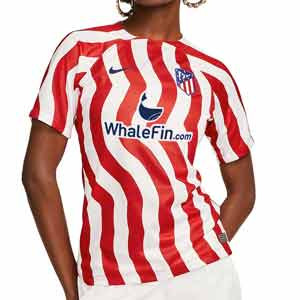 Camiseta Nike Atlético mujer 2022 2023 Dri-Fit Stadium - Camiseta de mujer Nike del Atlético de Madrid - roja, blanca