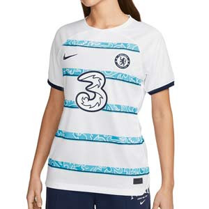 Camiseta Nike 2a Chelsea mujer 2022 2023 Dri-Fit Stadium - Camiseta de la segunda equipación de mujer Nike del Chelsea FC 2022 2023 - blanca