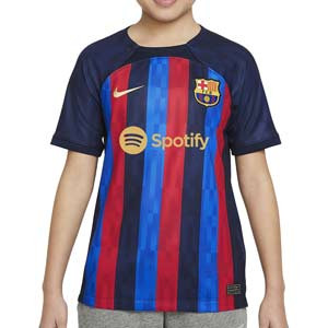 Camiseta Nike Barcelona niño 2022 2023 Dri-Fit Stadium - Camiseta de la primera equipación infantil Nike del FC Barcelona 2022 2023 - azulgrana