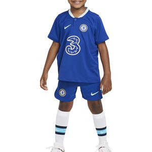 Equipación Nike Chelsea niño 3-8 años 2022 2023 - Conjunto infantil de 3 a 8 años Nike de la primera equipación Chelsea FC 2022 2023 - azul