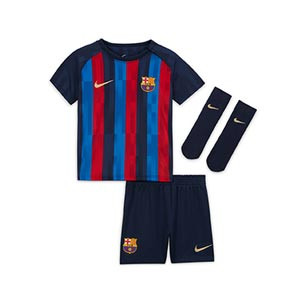 Equipación Nike Barcelona bebé 3 - 36 meses 2022 2023 - Conjunto bebé de 3 a 36 meses Nike primera equipación FC Barcelona 2021 2022 - azulgrana