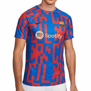 Camiseta Nike Barcelona Dri-Fit pre-match local - Camiseta de calentamiento pre-partido Nike del FC Barcelona - azul, roja