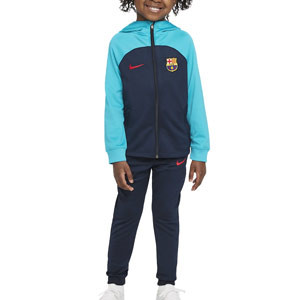 Chándal Nike Barcelona niño 3 - 8 años Dri-Fit Strike Hoodie - Chándal infantil de 3 a 8 años Nike del FC Barcelona - azul marino