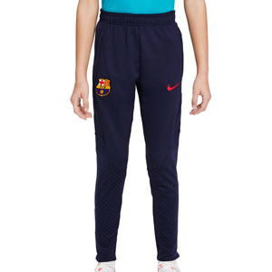 Pantalón Nike Barcelona niño entrenamiento Dri-Fit Strike - Pantalón largo de entrenamiento infantil Nike del FC Barcelona - azul marino