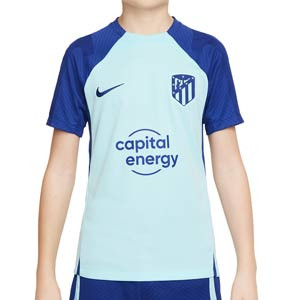 Camiseta Nike Atlético entrenamiento niño Dri-Fit Strike - Camiseta entrenamiento infantil Nike Atlético de Madrid - azul claro, azul marino