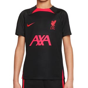 Camiseta Nike Liverpool niño entrenamiento Dri-Fit Strike - Camiseta infantil de entrenamiento Nike del Liverpool FC - negra