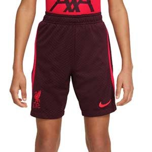 Short Nike Liverpool entrenamiento niño Dri-Fit Strike - Pantalón corto infantil entrenamiento Nike del Liverpool FC - granate