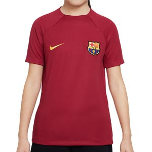 Camiseta Nike Barcelona niño entreno Dri-Fit Academy Pro - Camiseta de entrenamiento infantil Nike del FC Barcelona - granate