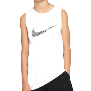 Camiseta tirantes Nike Sportswear Festival Futura - Camiseta sin mangas de algodón Nike - blanca - frontal