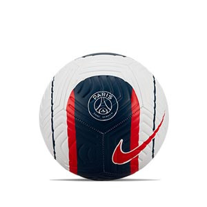 Balón Nike PSG Strike talla 5 - Balón de fútbol Nike del París Saint-Germain en talla 5 - blanco, azul marino
