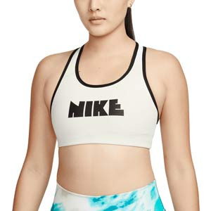 Sujetador Nike Dri-Fit Swoosh Circa 50 sin relleno - Sujetador deportivo sin relleno Nike para mujer - blanco