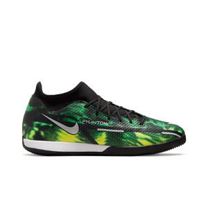 Nike Phantom GT2 Academy DF SW IC - Zapatillas de fútbol sala con tobillera Nike suela lisa IC - verdes, negras