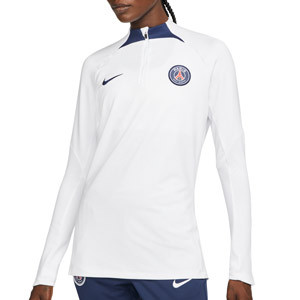 Sudadera Nike PSG entrenamiento mujer Dri-Fit Strike - Sudadera de entrenamiento para mujer Nike del París Saint-Germain - blanca