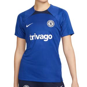 Camiseta Nike Chelsea mujer entrenamiento Dri-Fit Strike - Camiseta de mujer Nike del Chelsea FC - azul