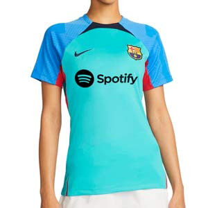 Camiseta Nike Barcelona mujer entrenamiento Dri-Fit Strike - Camiseta entrenamiento de mujer Nike del FC Barcelona - azul turquesa