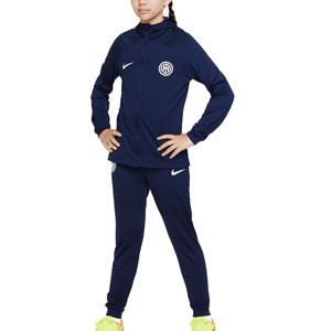 Chándal Nike Inter niño Dri-Fit Strike Hoodie - Chándal Nike infantil con capucha del Inter - azul marino