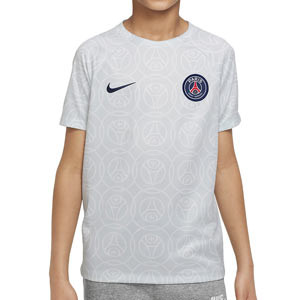 Camiseta Nike PSG niño pre-match - Camiseta calentamiento pre partido infantil Nike del Paris Saint-Germain - gris
