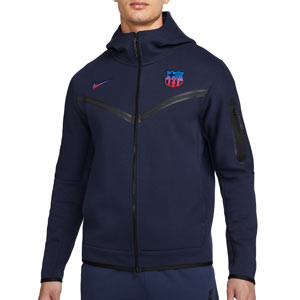 Sudadera Nike Barcelona Sportswear Tech Fleece Hoodie - Sudadera de algodón con capucha Nike del FC Barcelona - azul marino