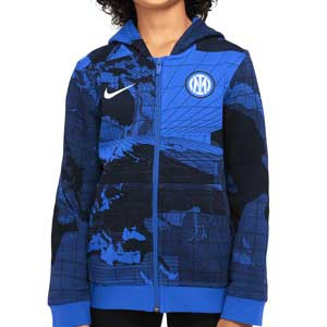 Sudadera Nike Inter niño Sportswear Hoodie Club Graphics - Sudadera de algodón con capucha infantil Nike del Inter - azul