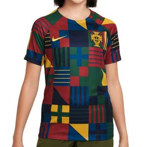 Camiseta Nike Portugal niño Dri-Fit Academy Pro pre-match - Camiseta de calentamiento pre-partido infantil Nike de la selección portuguesa - multicolor