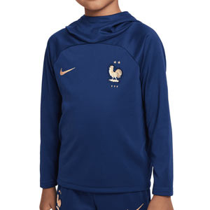 Sudadera Nike Francia niño 3 - 8 años Dri-Fit Academy Pro  - Sudadera con capucha infantil Nike de Francia - azul marino