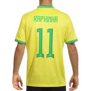 Camiseta Nike Brasil Raphinha 2022 2023 Dri-Fit Stadium - Camiseta de la primera equipación de Raphinha Nike de la selección de Brasil 2022 2023 - amarilla
