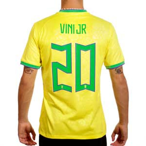Camiseta Nike Brasil Vini Jr 2022 2023 Dri-Fit Stadium - Camiseta de la primera equipación de Vinicius Jr Nike de la selección de Brasil 2022 2023 - amarilla