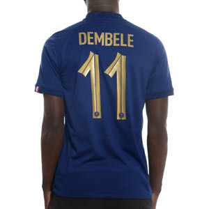 Camiseta Nike Francia Dembélé 2022 2023 Dri-Fit Stadium - Camiseta de la primera equipación de Ousmane Dembélé Nike de la selección de Francia 2022 2023 - azul marino