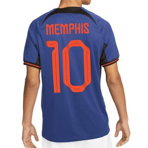 Camiseta Nike 2a Holanda Memphis 2022 2023 Dri-Fit Stadium - Camiseta de la segunda equipación Nike de Holanda Memphis Depay 2022 2023 - azul
