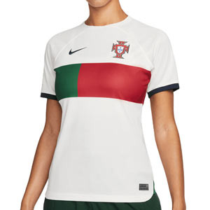 Camiseta Nike 2a Portugal mujer 2022 2023 Dri-Fit Stadium - Camiseta segunda equipación para mujer Nike de la selección portuguesa 2022 2023 - blanco roto