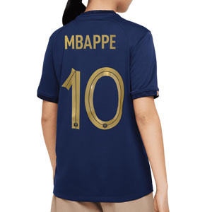 Camiseta Nike Francia Mbappé niño 2022 2023 Dri-Fit Stadium - Camiseta de la primera equipación infantil de Kylian Mbappé Nike de la selección de Francia 2022 2023 - azul marino