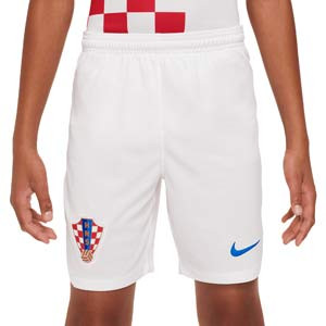 Short Nike Croacia niño 2022 2023 Dri-Fit Stadium - Pantalón corto infantil primera equipación Nike de la selección croata 2022 2023 - blanco