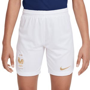 Short Nike Francia niño 2022 2023 Dri-Fit Stadium - Pantalón corto infantil primera equipación Nike de la selección francesa 2022 2023 - blanco