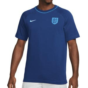 Camiseta algodón Nike Inglaterra Travel - Camiseta de manga corta de algodón Nike de la selección inglesa - azul
