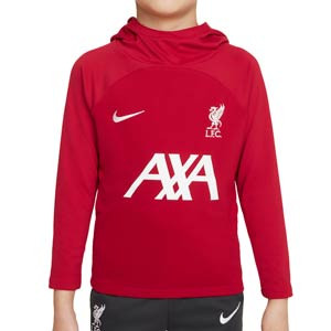 Sudadera Nike Liverpool niño 3 - 8 años Dri-Fit Academy Pro  - Sudadera con capucha infantil Nike del Liverpool - granate