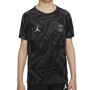Camiseta Nike PSG niño Dri-Fit pre-match visitante - Camiseta de calentamiento pre-partido infantil Nike del París Saint-Germain - negra