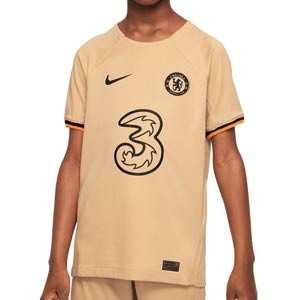 Camiseta Nike 3a Chelsea niño 2022 2023 Dri-Fit Stadium - Camiseta tercera equipación infantil Nike Chelsea FC 2022 2023 - beige